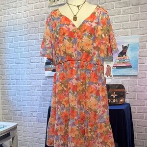 2 for $20 Floral Elegance Midi Dress